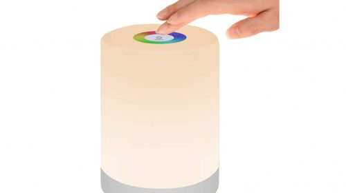 DIWUJI Lámpara de Mesita de Noche con colores RGB y batería recargable