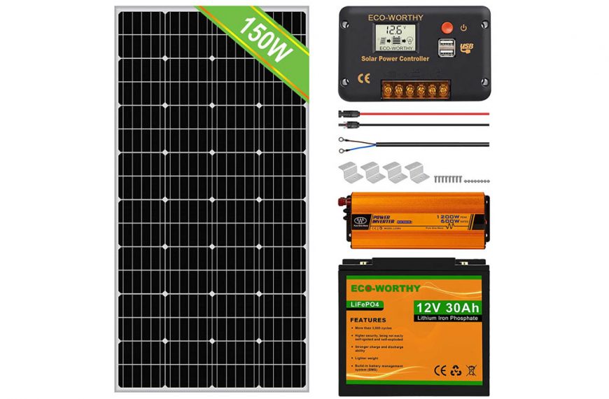 ECO-WORTHY 150W 220v: KIT Solar completo para ordenador portátil y pequeños dispositivos