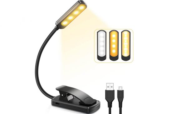 Luz de lectura TEAMPD: lámpara LED portátil, recargable y asequible
